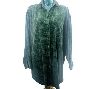 VTG Victoria’s Secret Country Green Floral Nightgown Sleep Shirt Dress L 3285